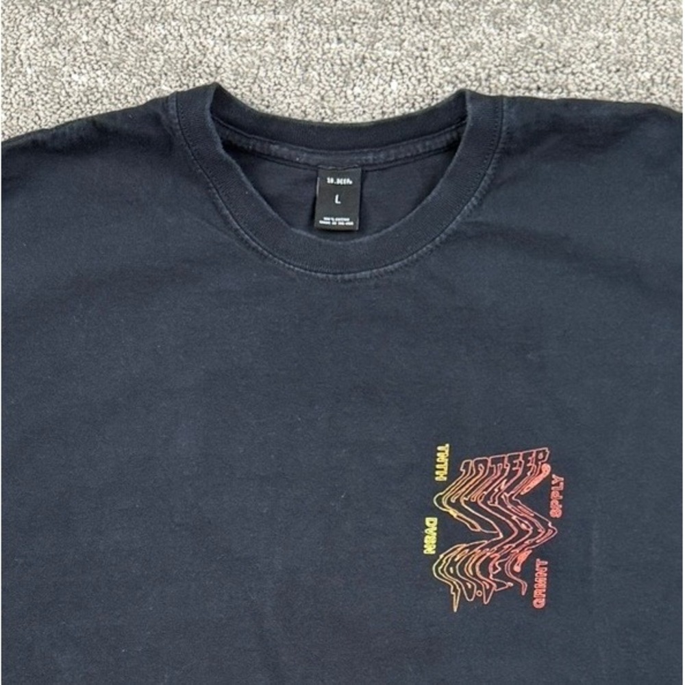 10.Deep T-Shirt Mens L Black Summer 2018 Glitch Graphic Streetwear Tee